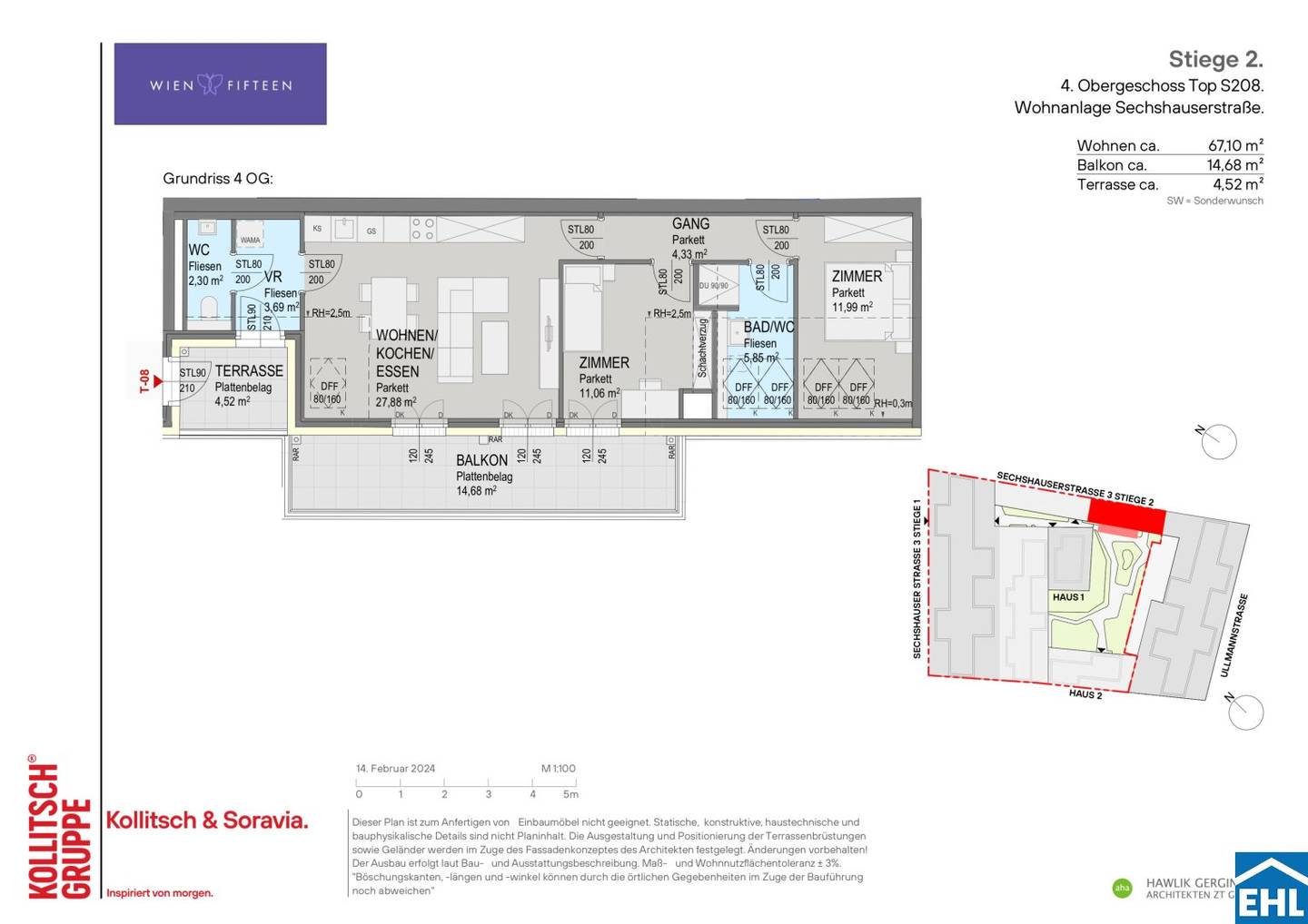 Apartment first occupancy near U6 with generous balcony