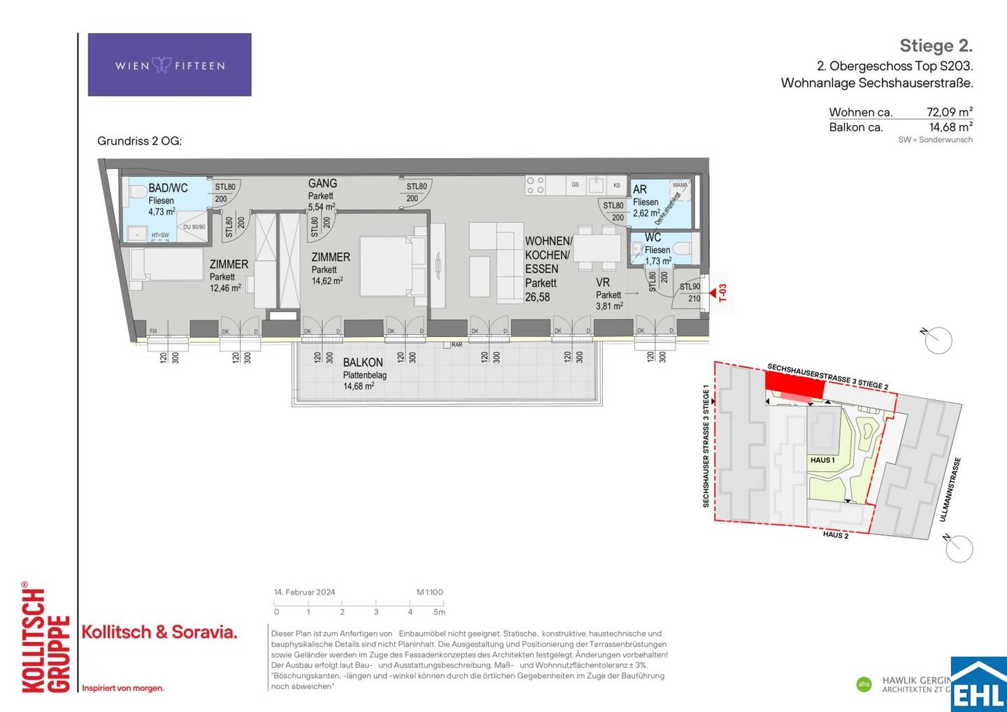 New build apartment with balcony near U6