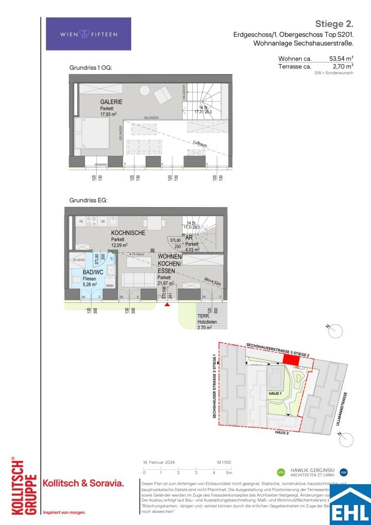 Apartment near U6 with renovated old building and new build