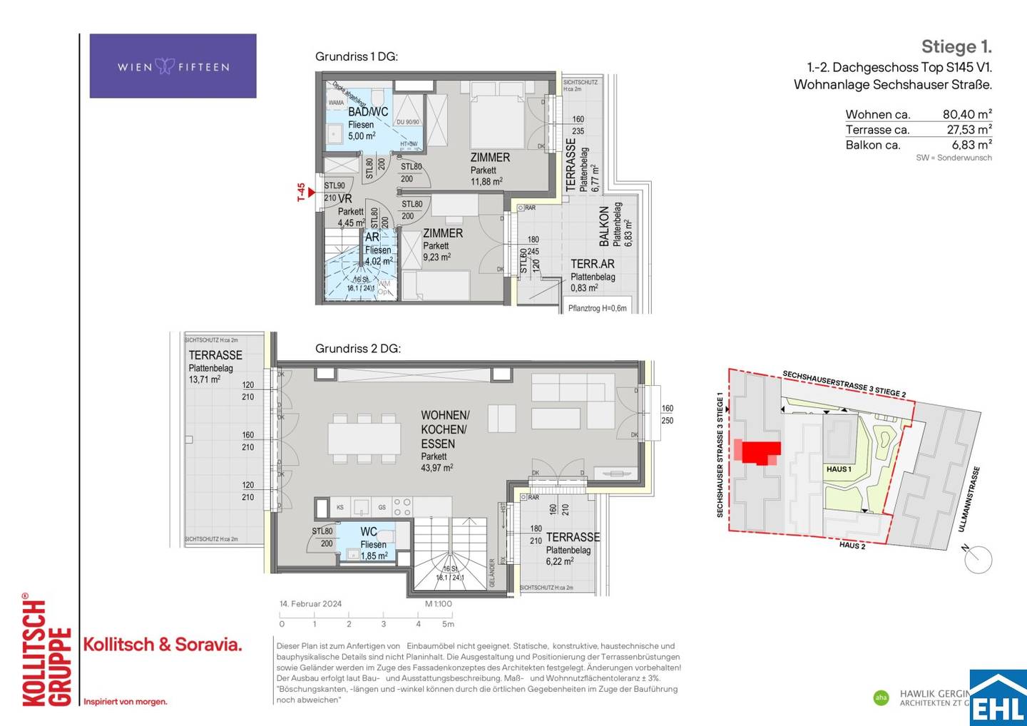 New build apartment first occupancy terrace