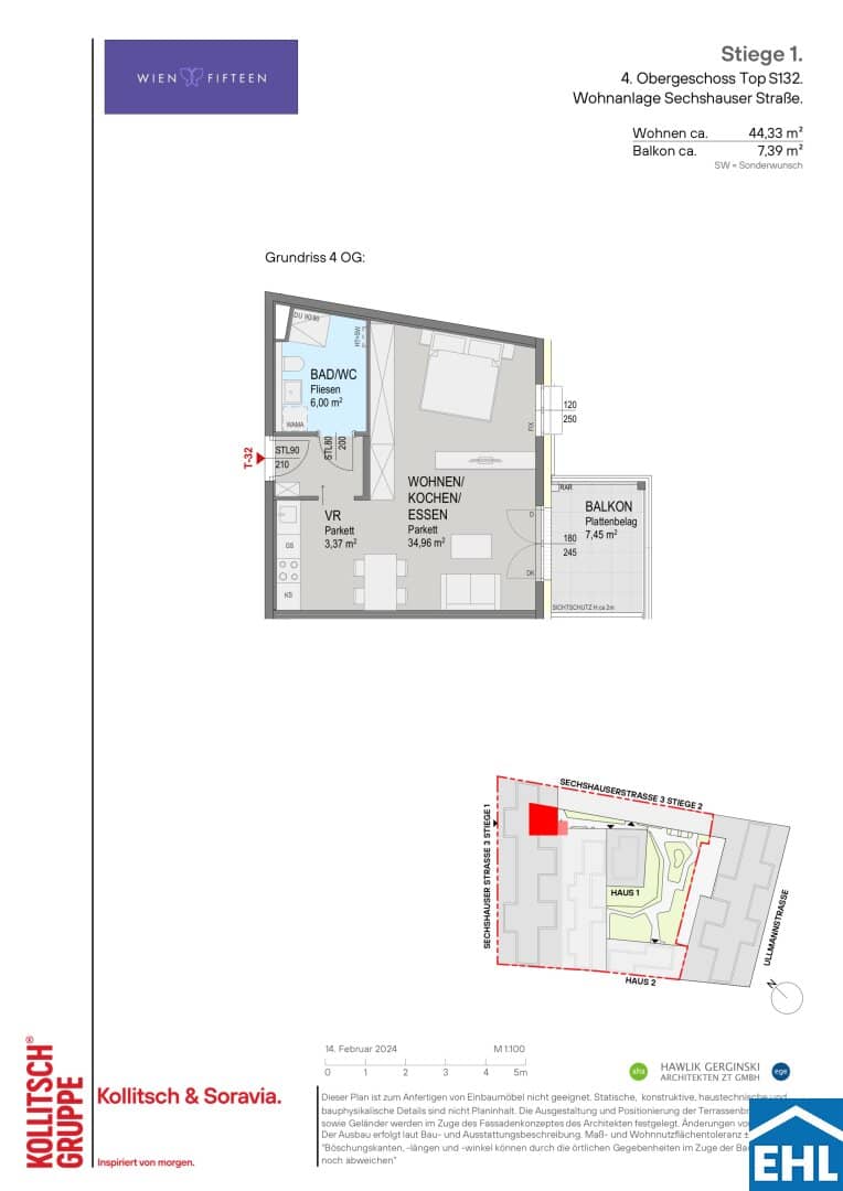 Apartment first occupancy balcony near U6