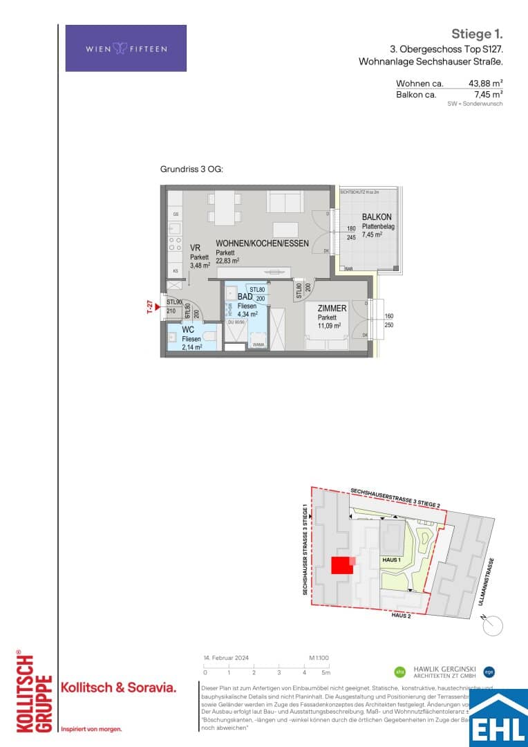 New build apartment near U6 courtyard