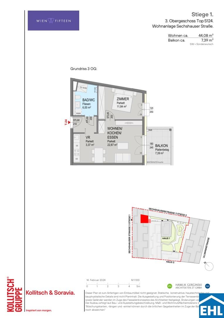Apartment brand new three minute walk to U6 balcony