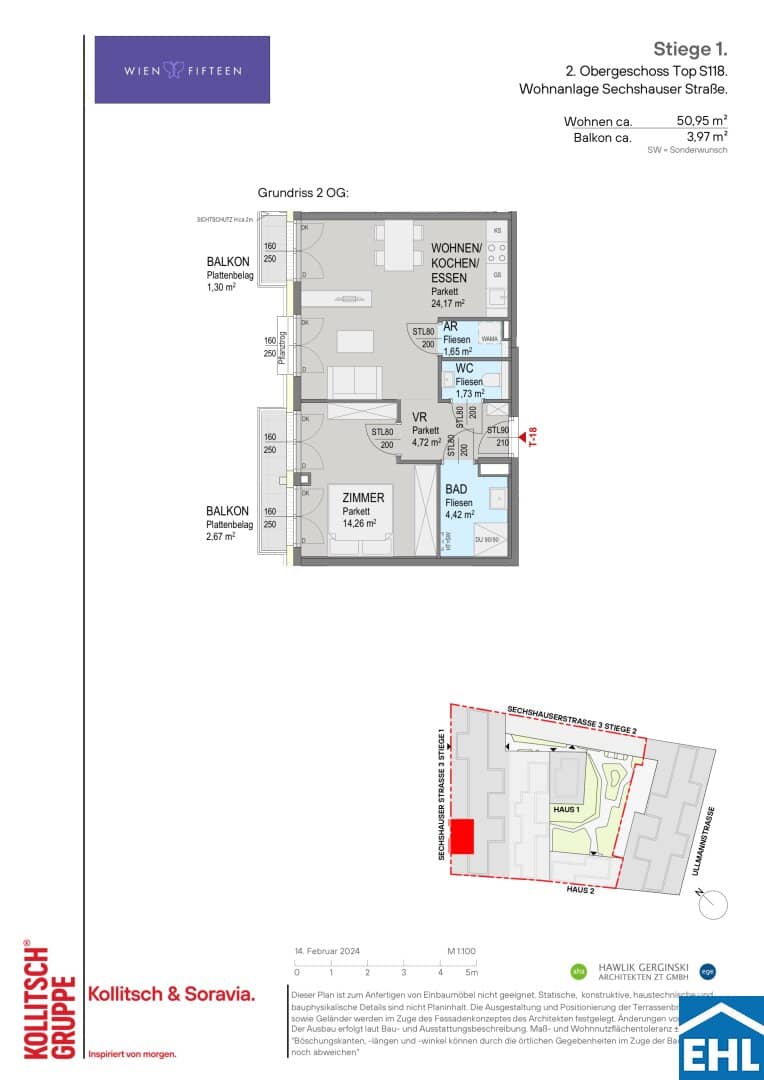 Apartment investment in a mix of old and new building