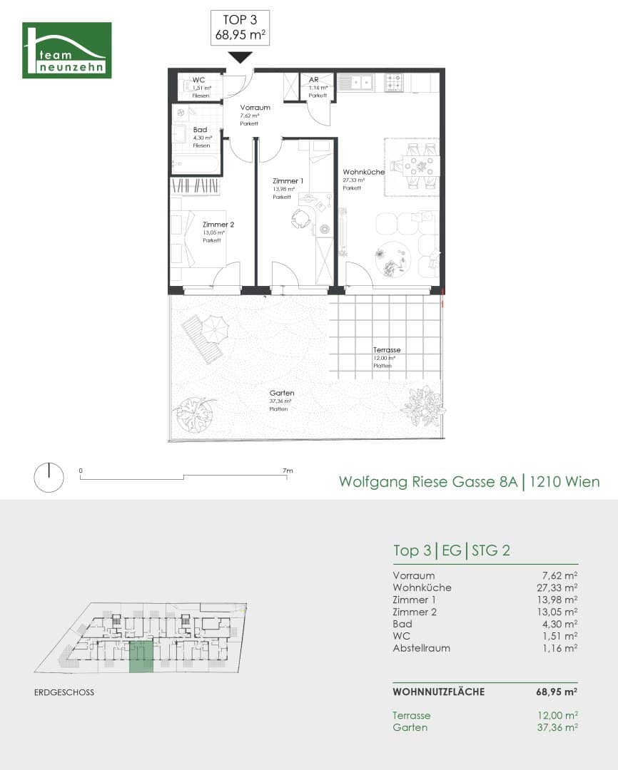 Raum zum Leben, Platz zum Genießen – Eigentumswohnungen mit Balkon, Terrasse oder Garten in 1210 Wien!