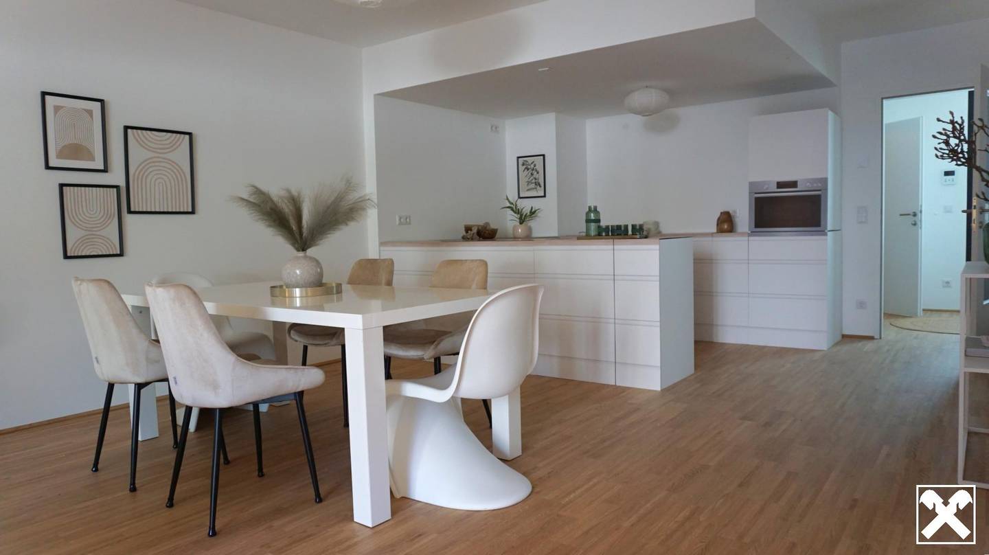 Neubauwohnung nahe U1 Kagraner Platz Terrasse
