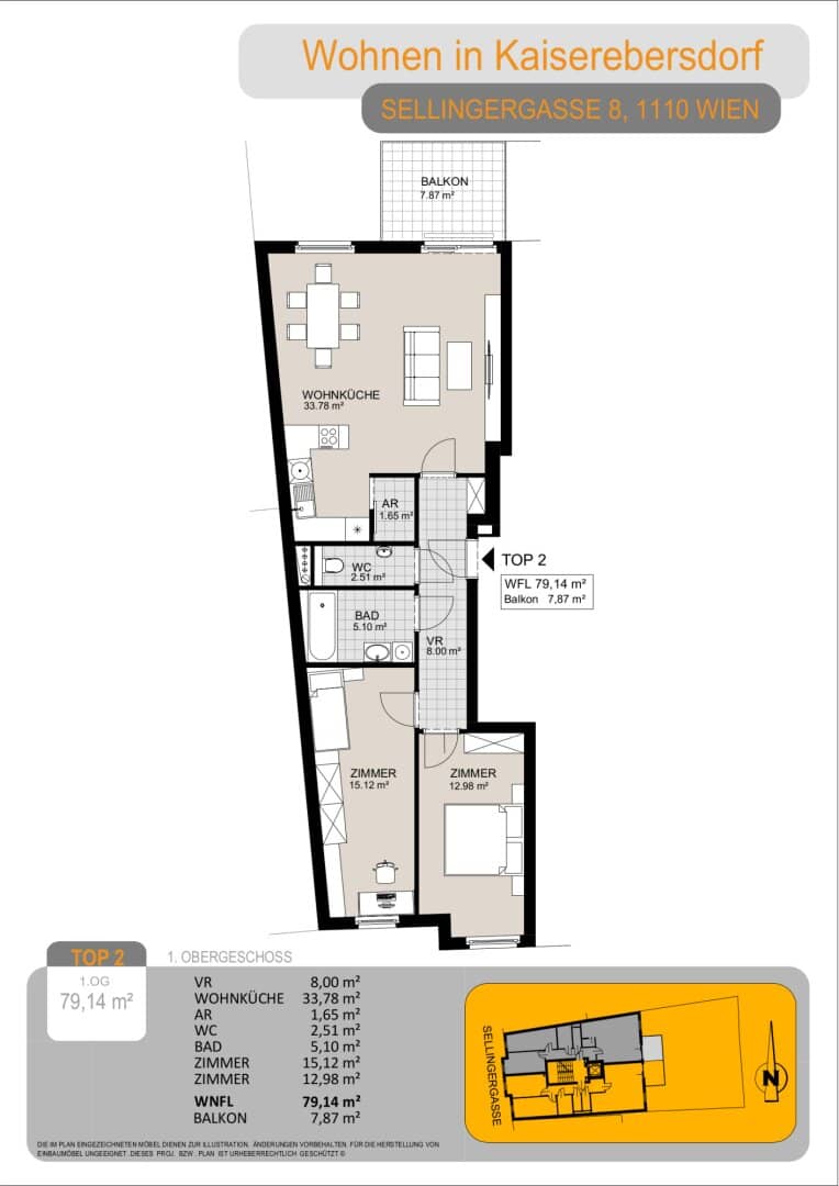 New build apartment with balcony first occupancy