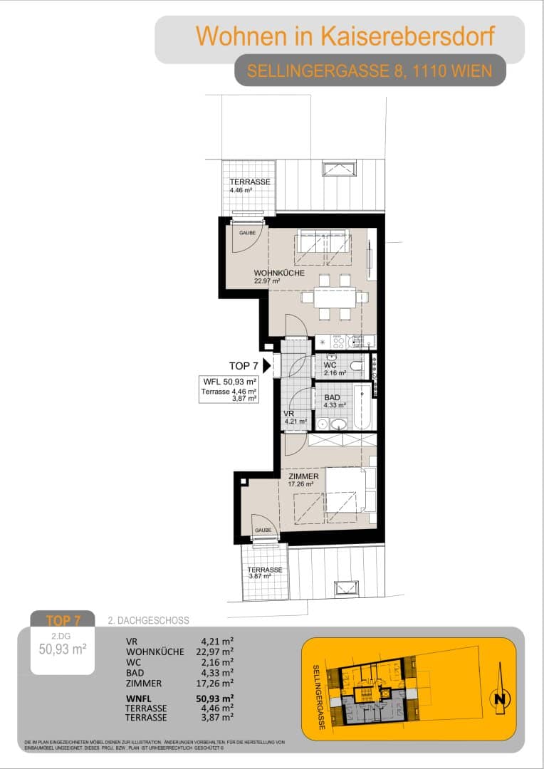 Apartment in a new build with terrace good transport links