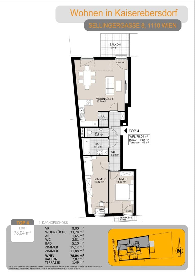New build terrace apartment Simmering