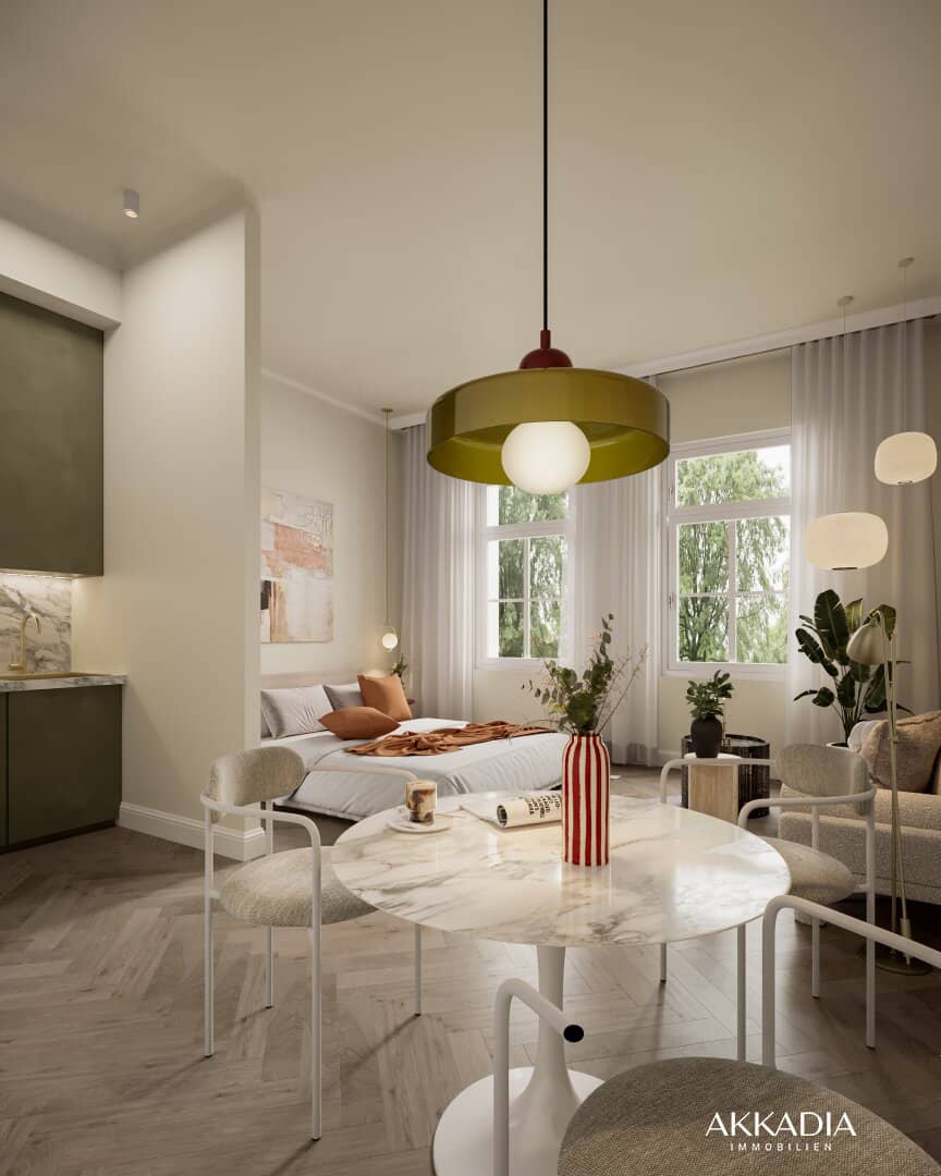 Studio mit Balkon und Parkblick