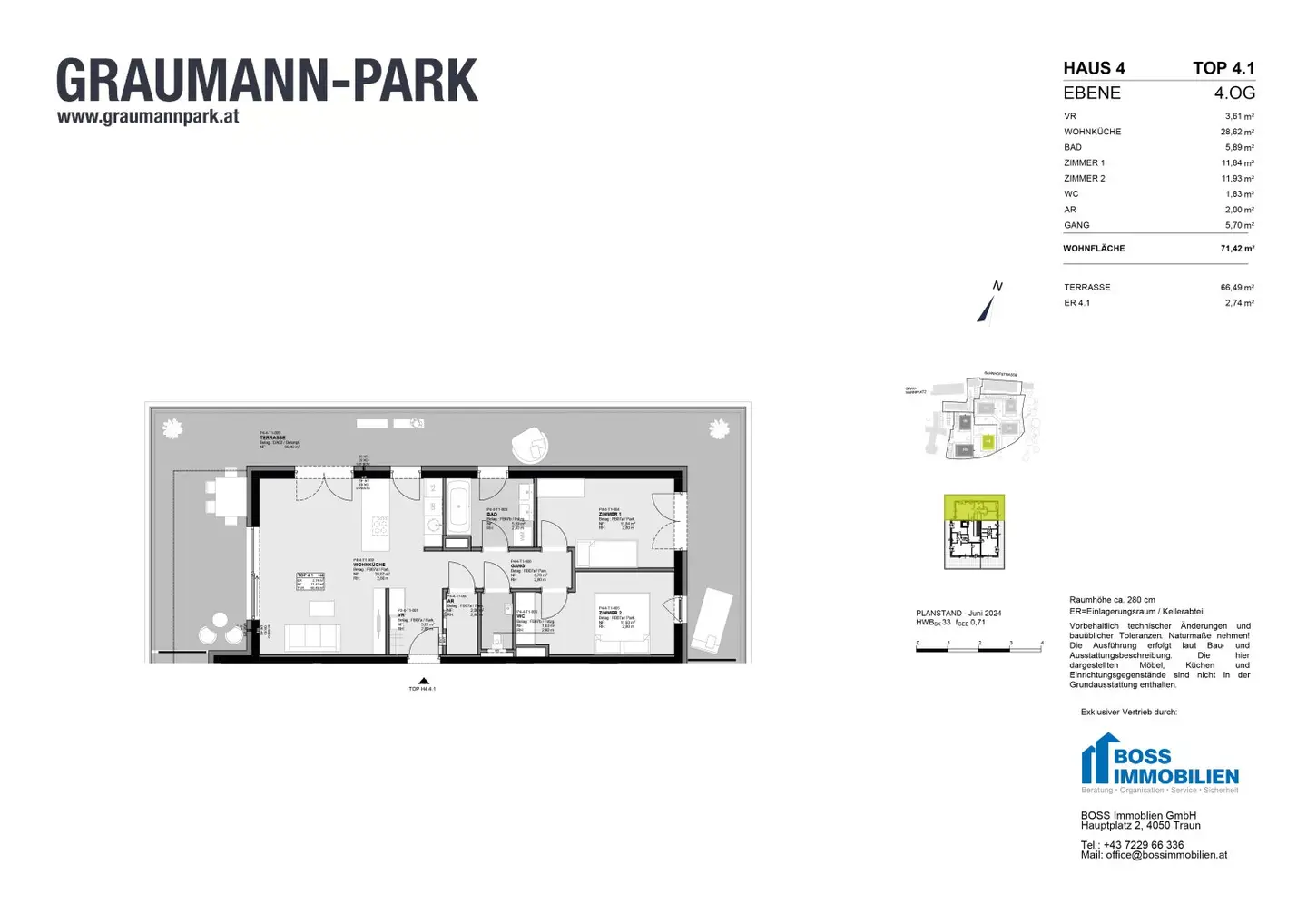 Penthouse with terrace and PV system in Graumann Park