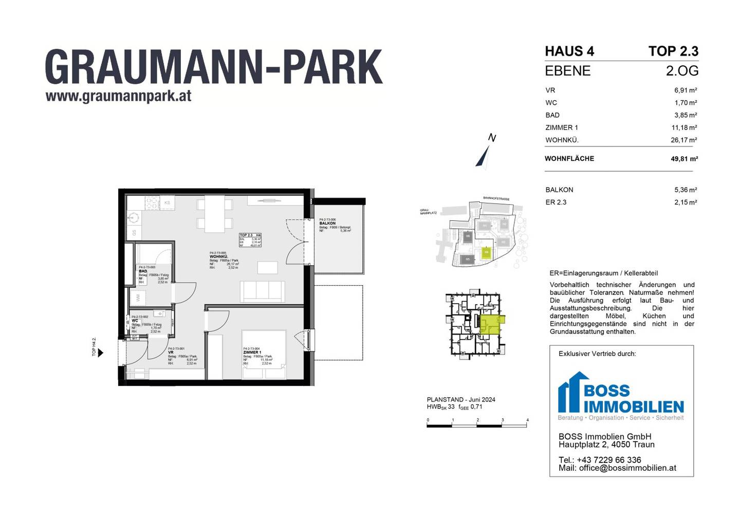 Neubauwohnung Graumannpark Traun Balkon