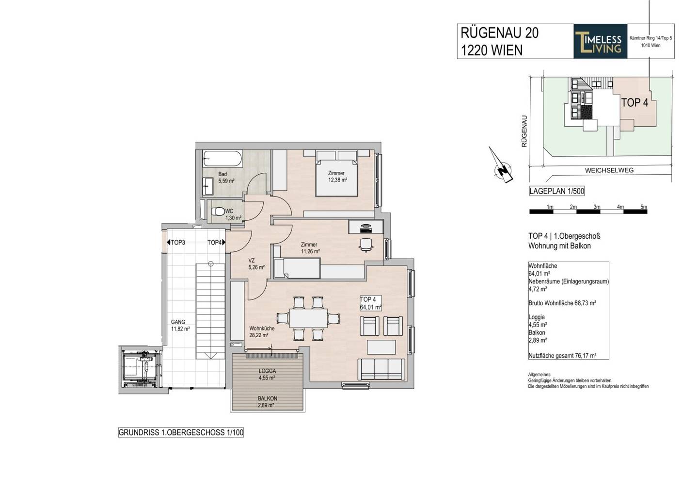 Newly built apartment first occupancy near Mühlwasser with loggia