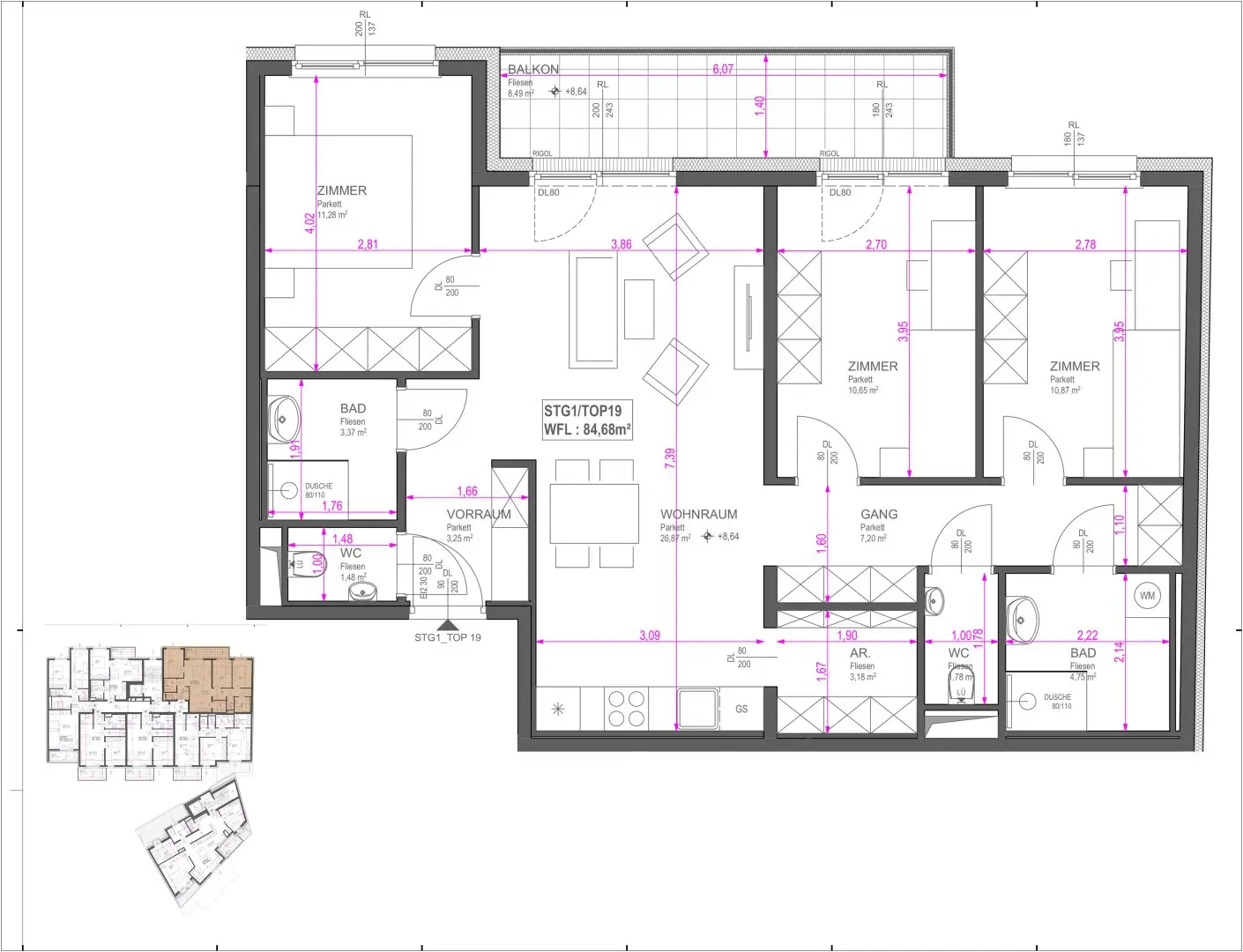 apartment on own plot near Alte Donau balcony
