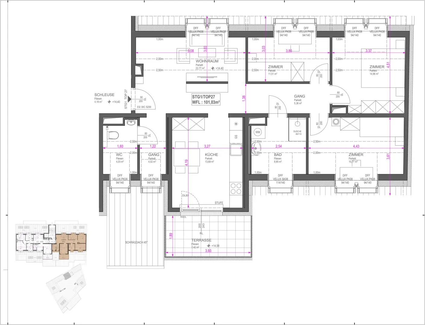 New build apartment with own grounds near Alte Donau