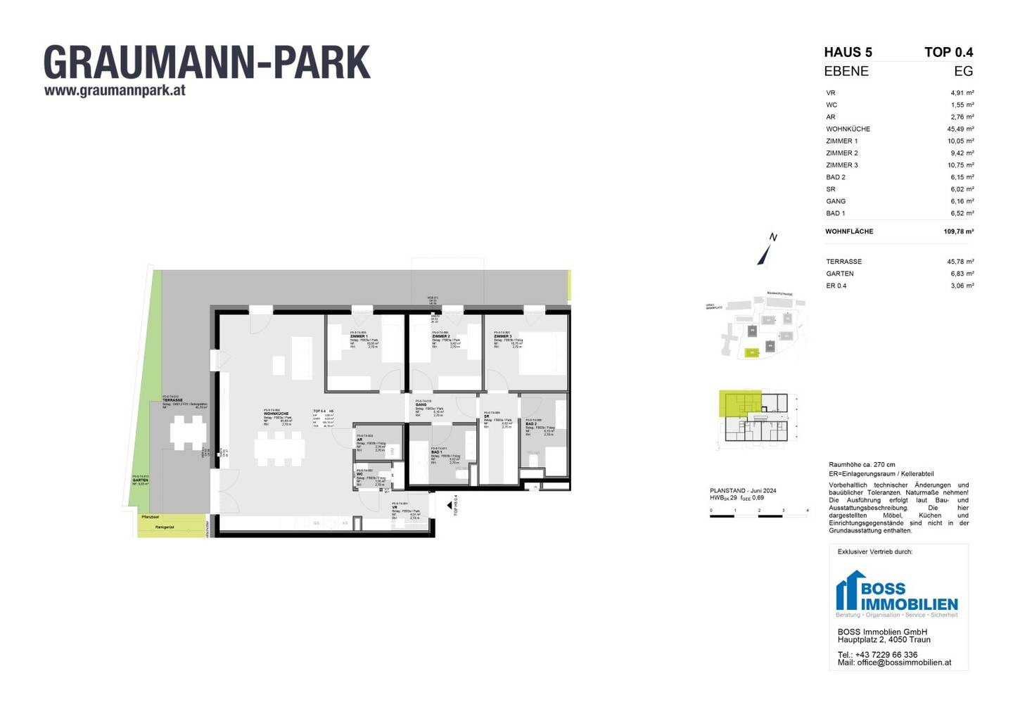 Apartment in Graumann Park with terrace and garden
