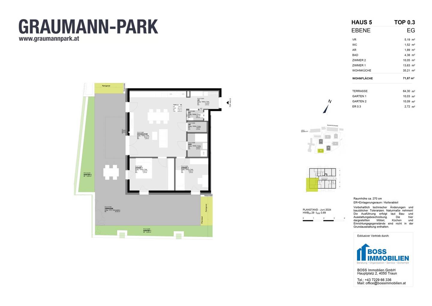 Neubauwohnung Graumannpark Zentrum Traun Terrasse
