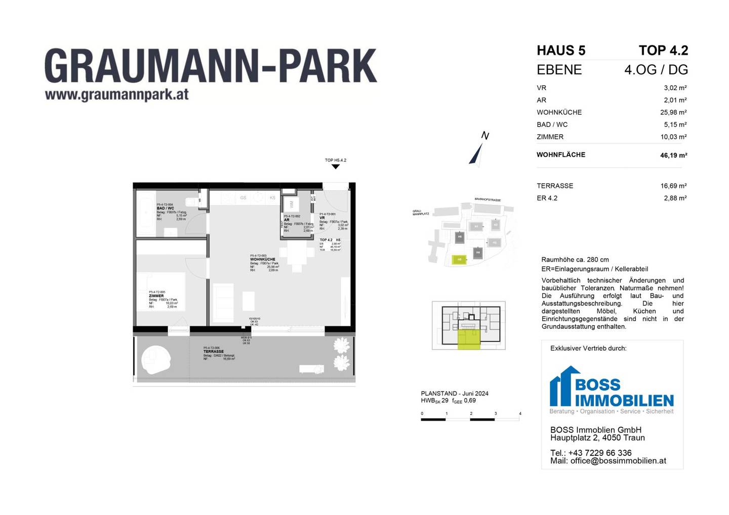 Brand new apartment Graumann Park Traun terrace
