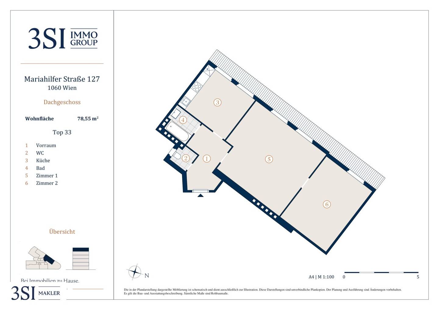 Top floor apartment old building long term let