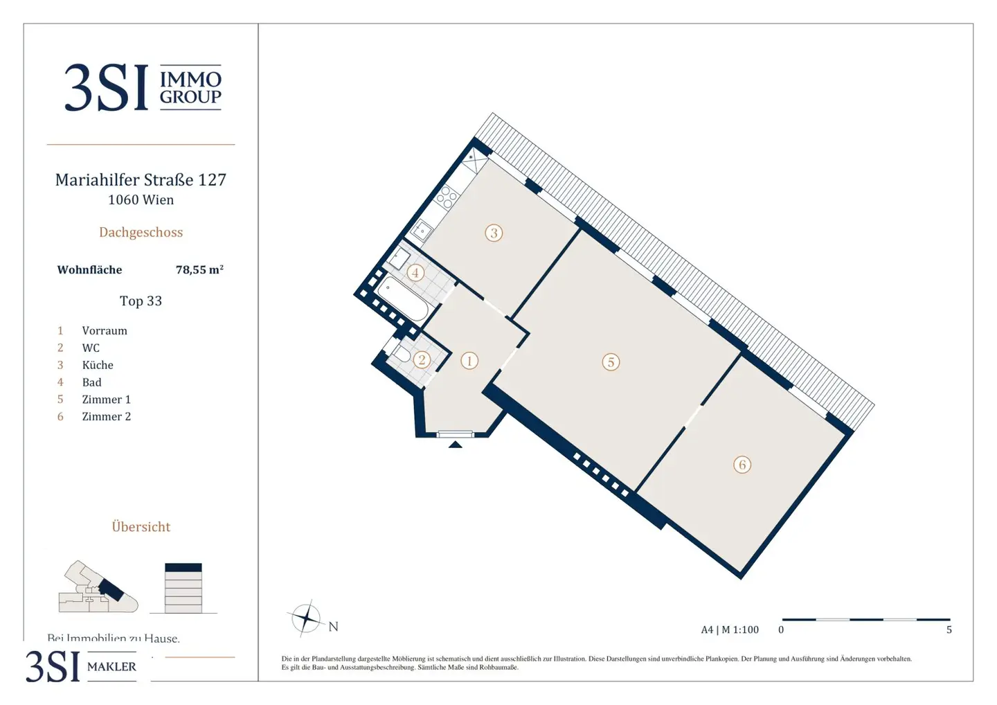 Top floor apartment old building long term let