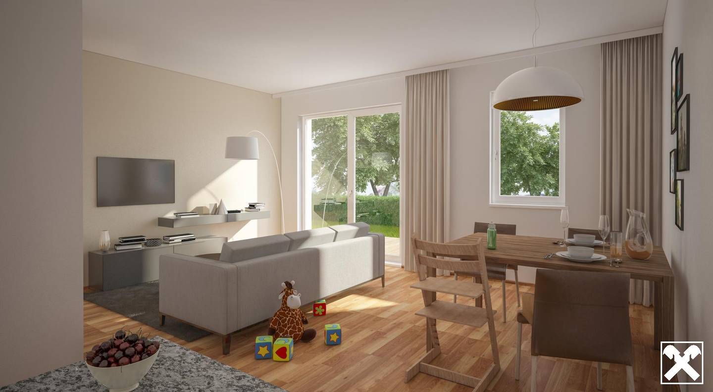 Top floor apartment with terrace in leafy area