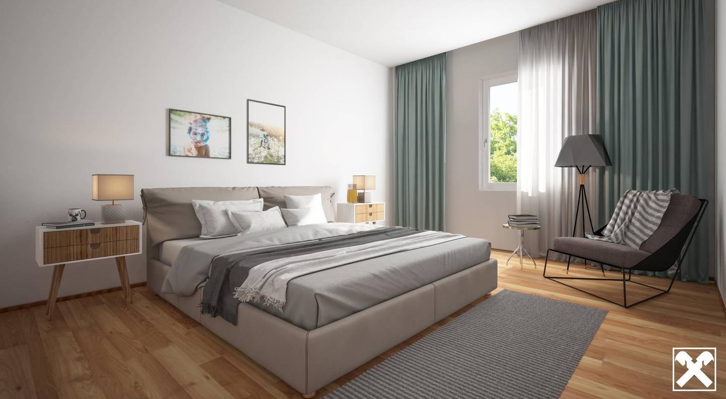 Top floor apartment with terrace in leafy area