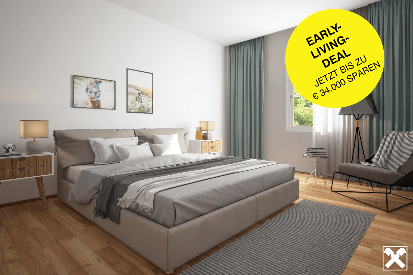Apartment with private garden and large terrace