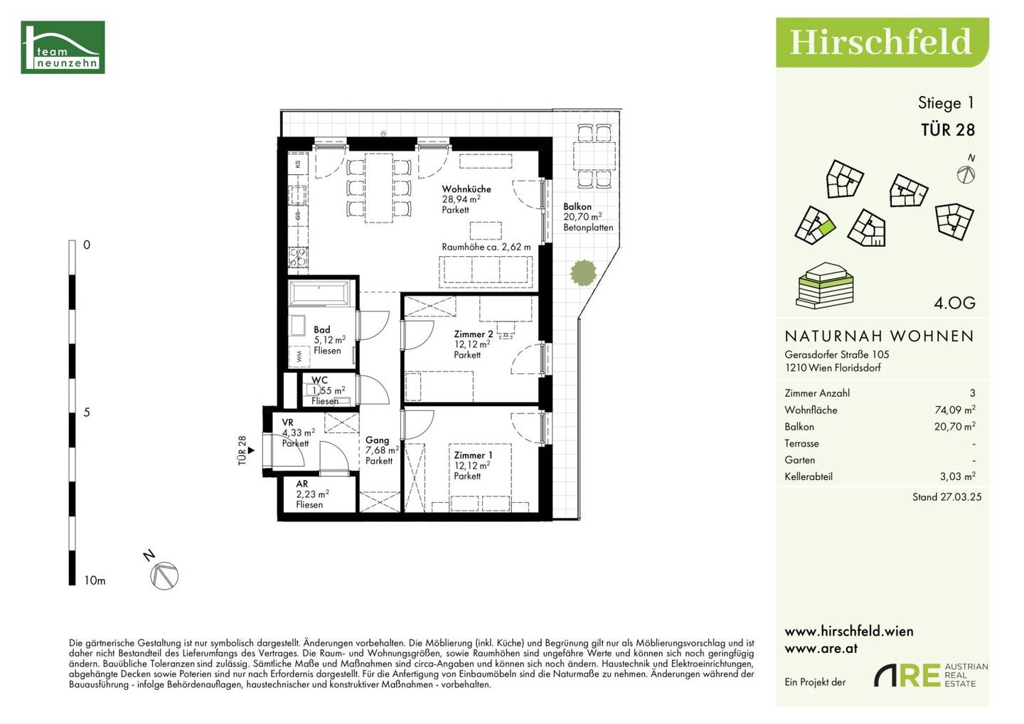 High Above - Dream apartment with 3 rooms, balcony, geothermal with underfloor cooling in summer and commission free