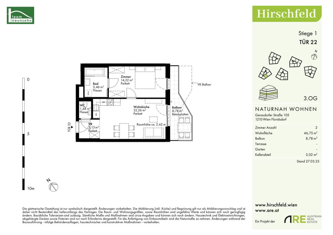 Traumhafte 2.Zimmer-Wohnung mit Balkon im Erstbezugs-Neubau – Niedrig-Energie-Standard _ Provisionsfrei
