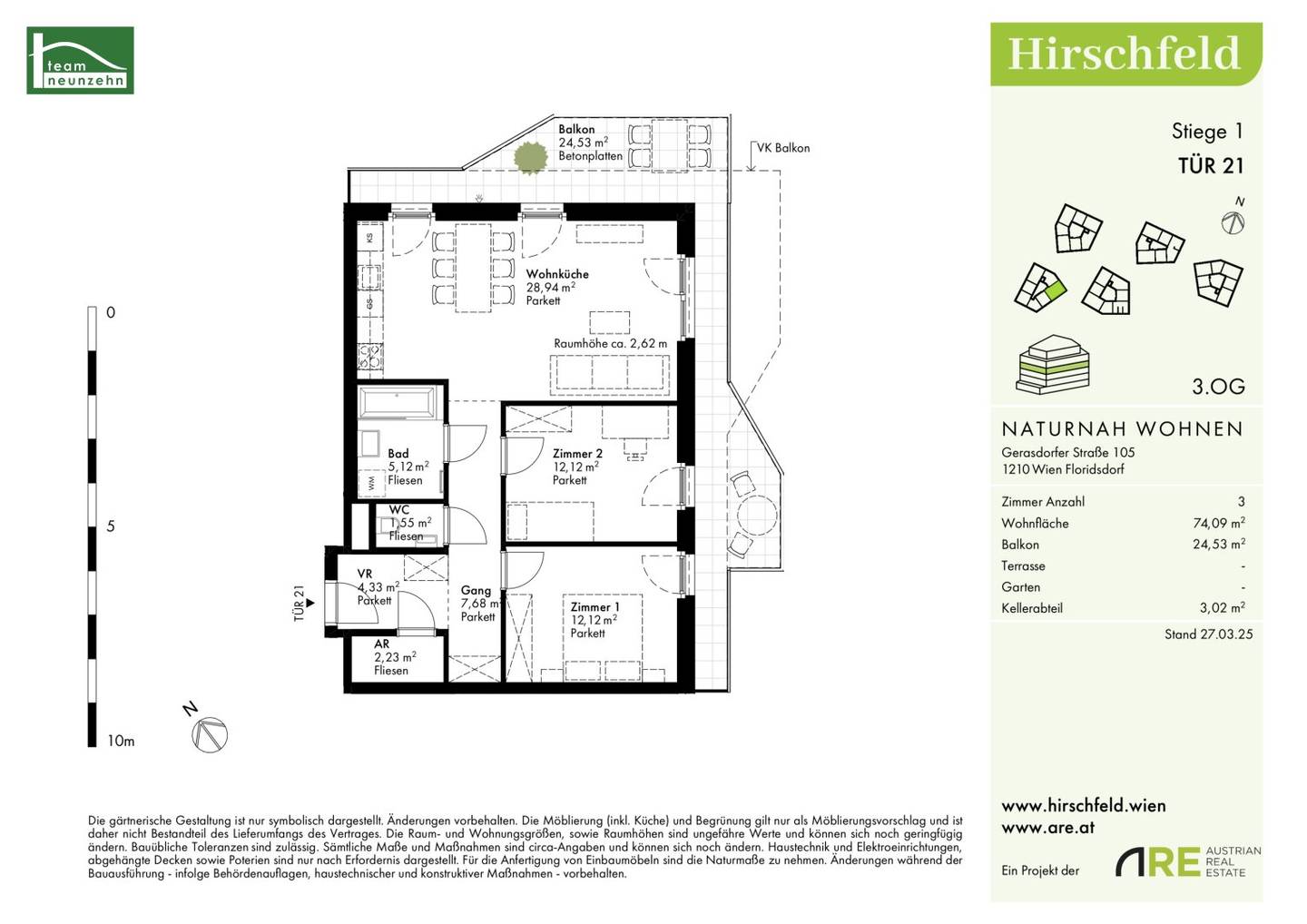 New build apartment in green setting near U1