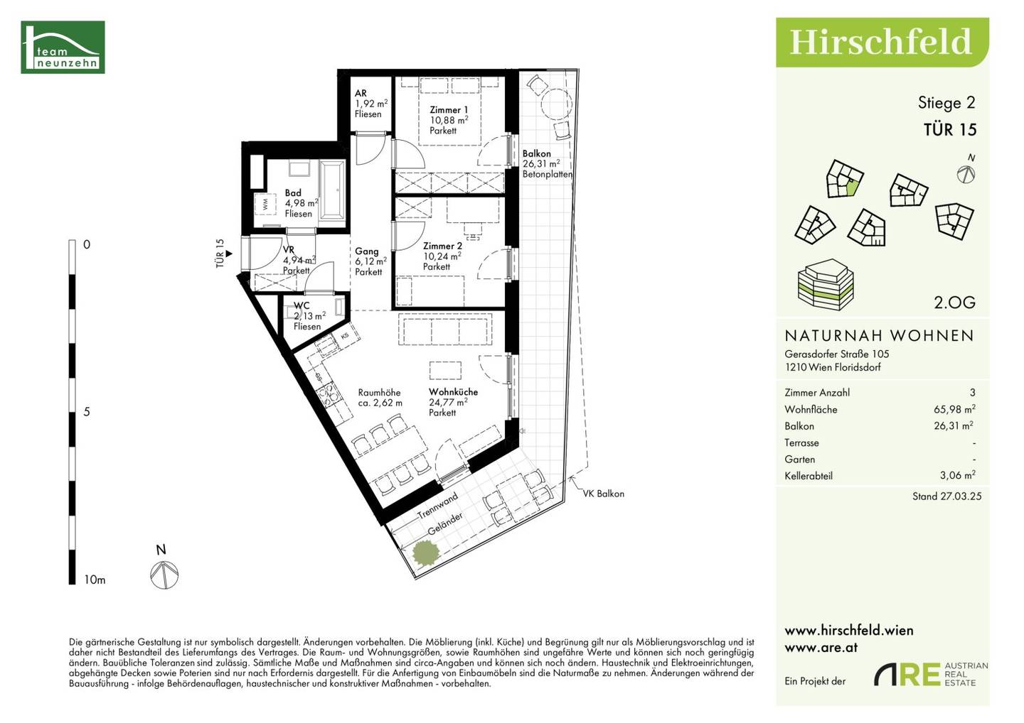 Your apartment, your joy, bright 3-room with balcony in sought-after quiet location with geothermal energy, commission-free new build