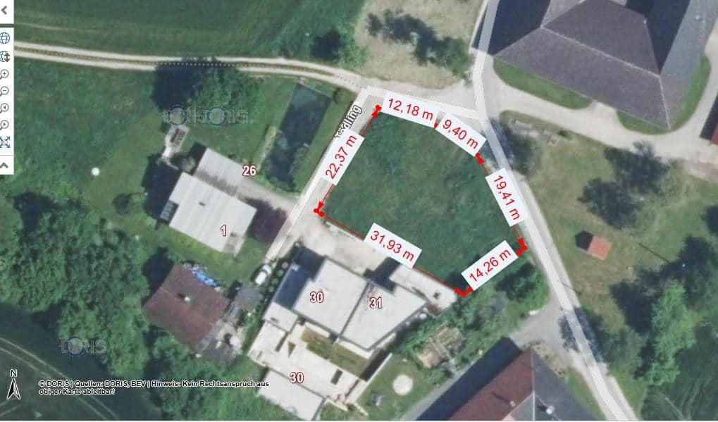 Grundstück in St. Florian/Tödling: Dorfgebietswidmung, 785 m²