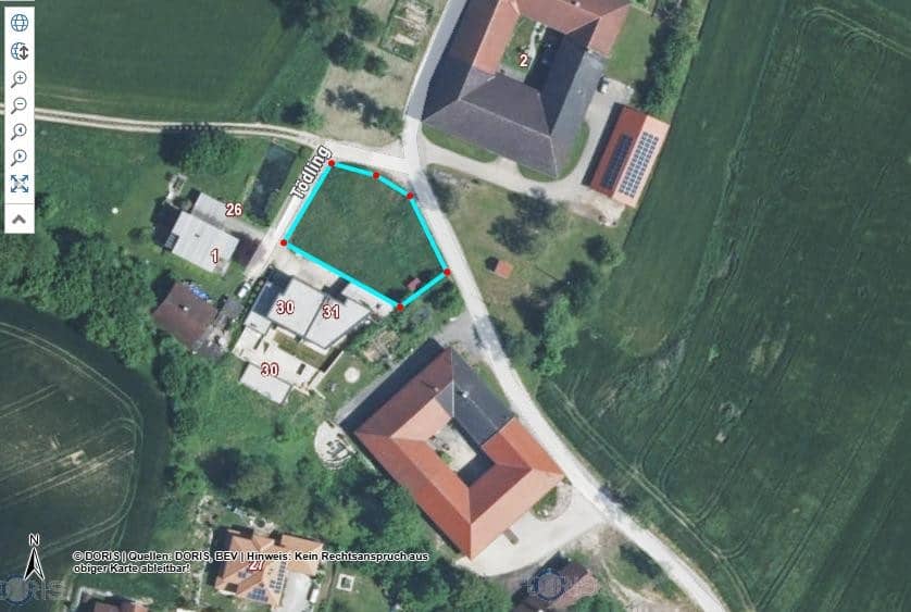 Grundstück in St. Florian/Tödling: Dorfgebietswidmung, 785 m²