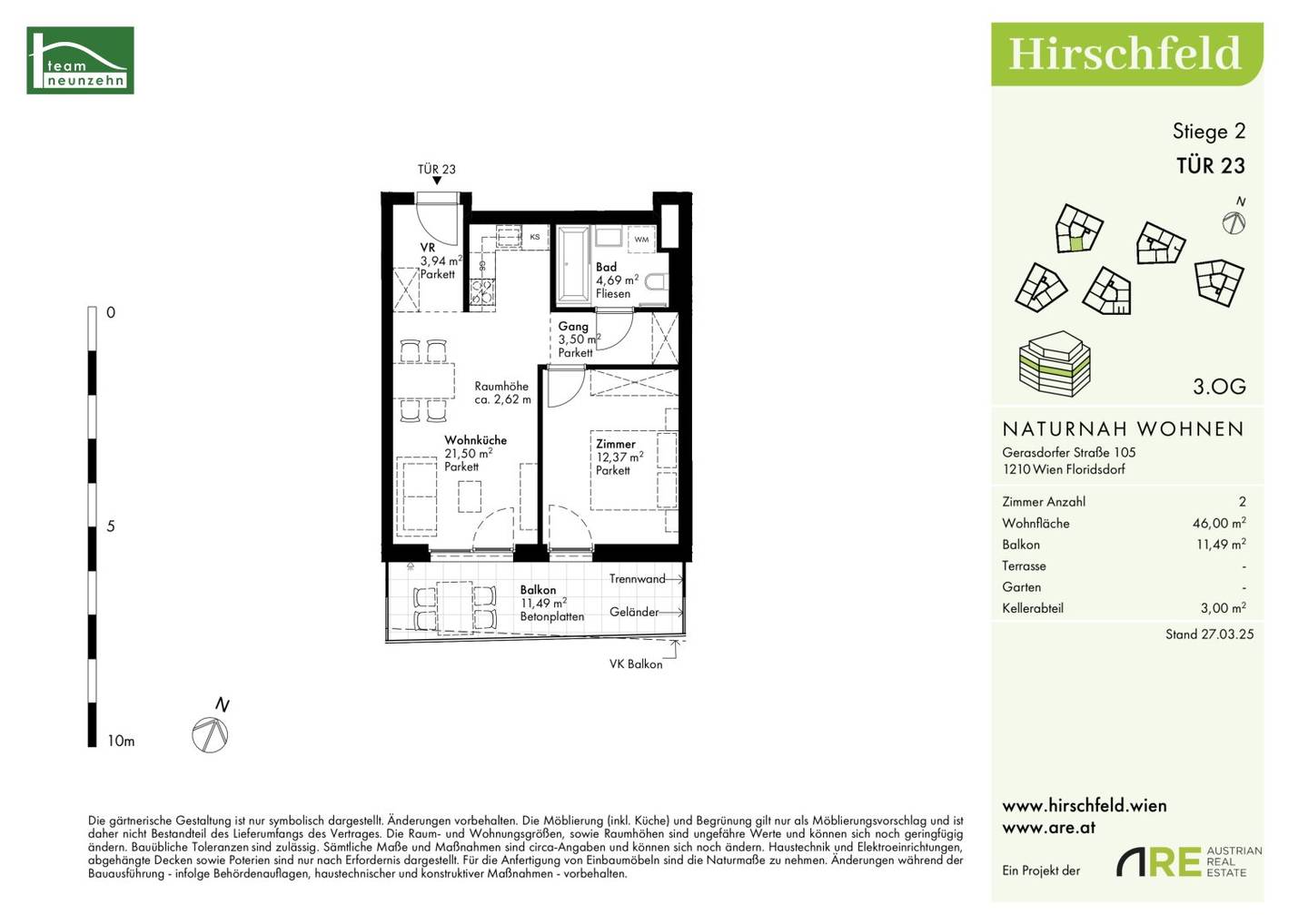Provisionsfreie 2-Zimmer-Wohnung in Ruhelage mit Balkon, Geothermie uvm. - Erstbezug sofort beziehbar