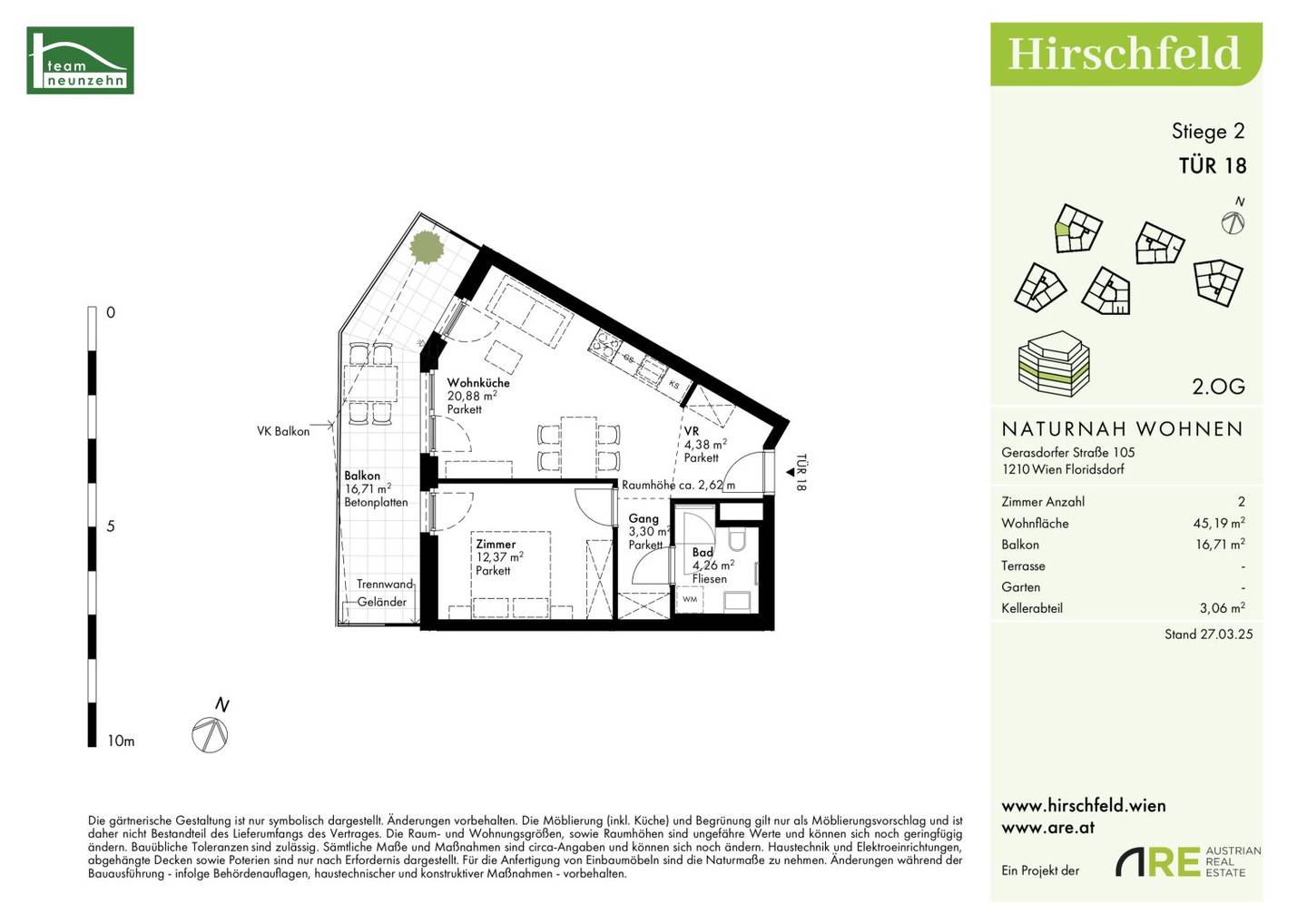 Die Helle - west-facing 2-room apartment with balcony and great layout in a first-occupancy new build