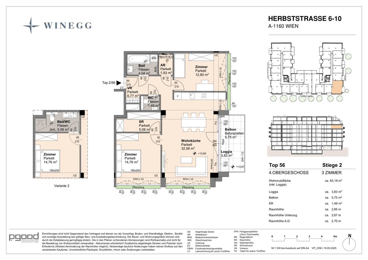 First occupancy apartment Arik Brauer Park Loggia