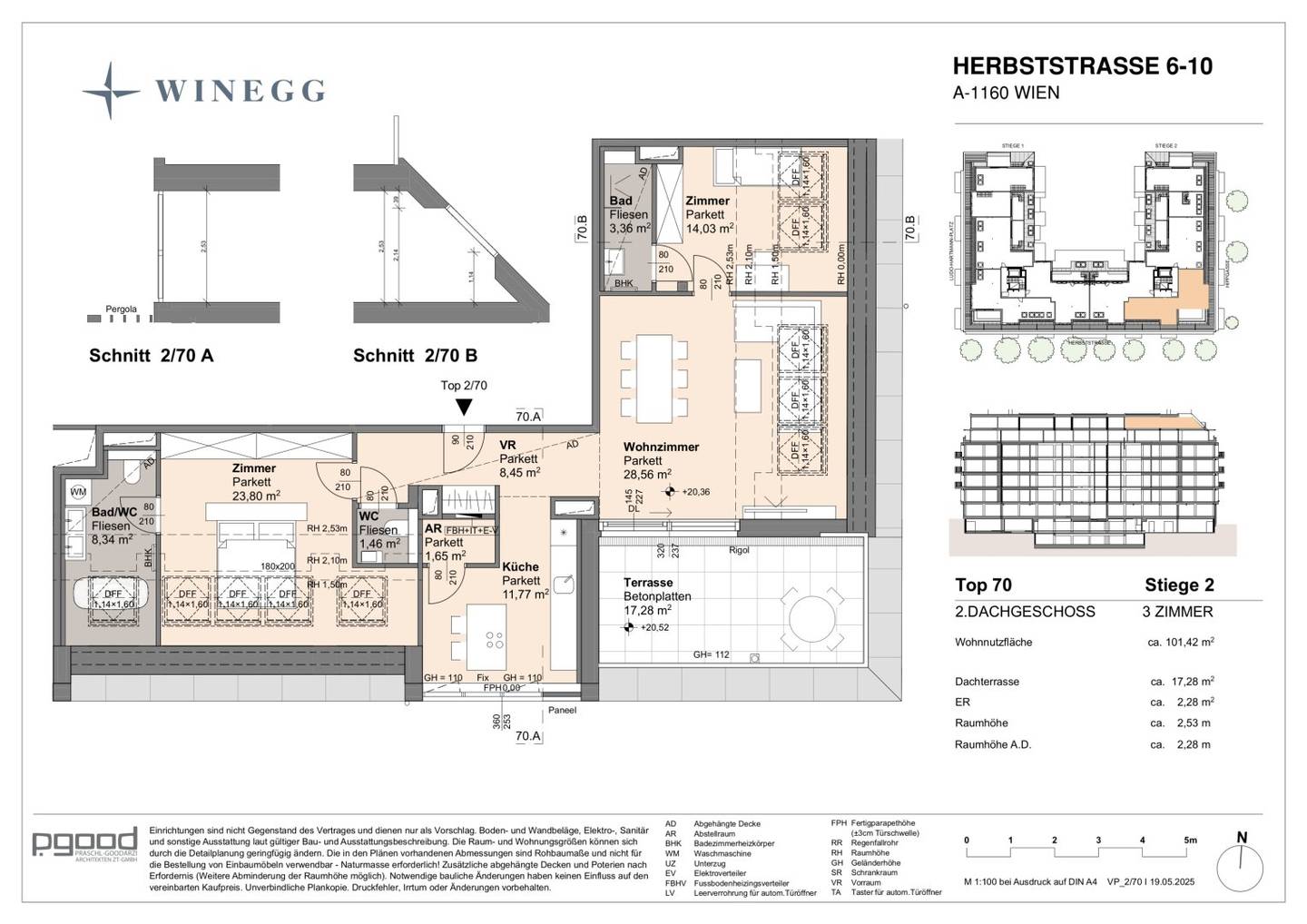 Top floor apartment first occupancy terrace near park