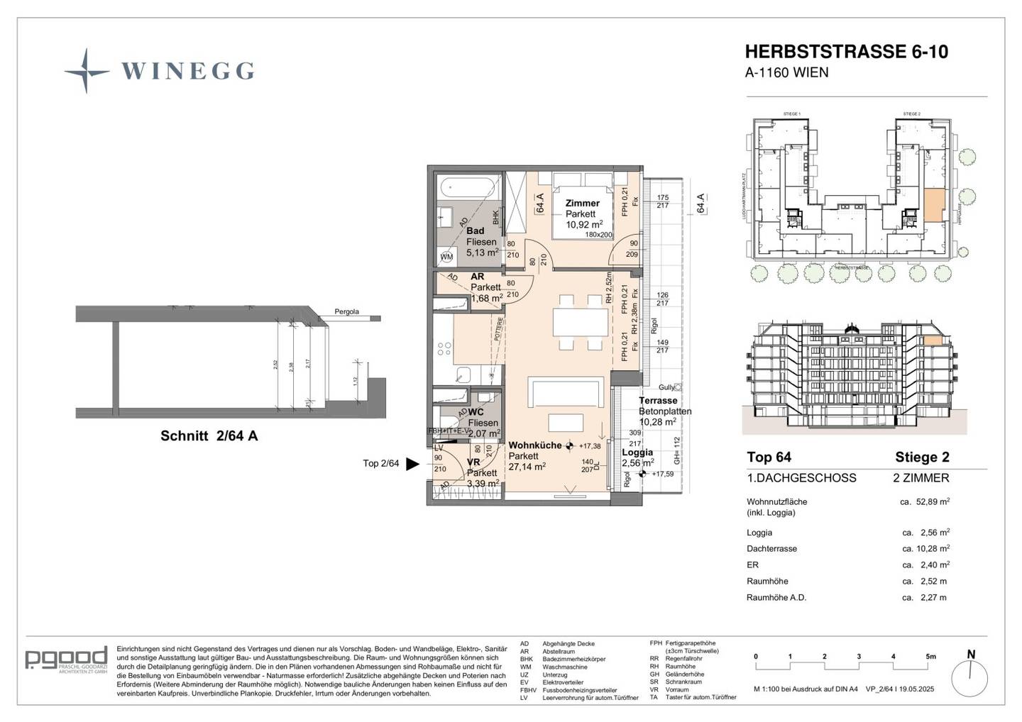 Wohnung am Arik Brauer Park mit Dachterrasse
