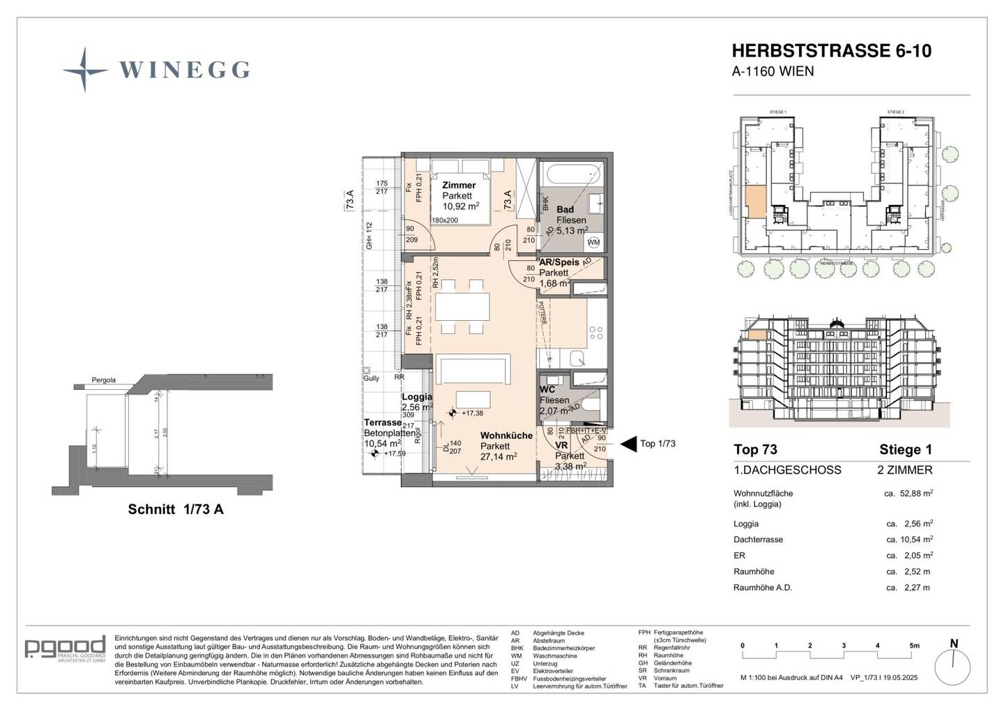 Dachgeschosswohnung Arik Brauer Park Terrasse