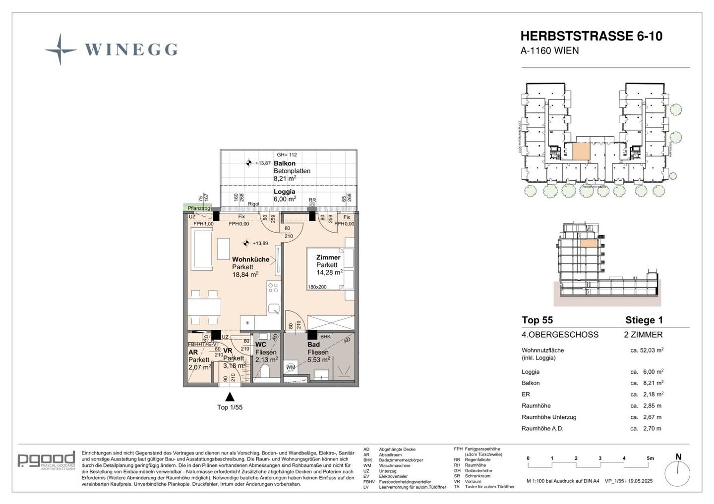 Loggia apartment in new build near park