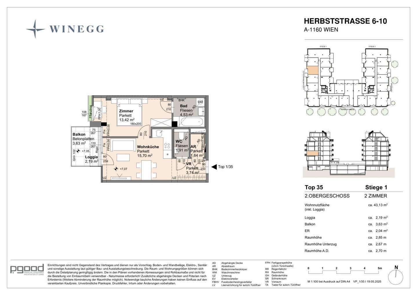 Apartment at Arik Brauer Park with balcony