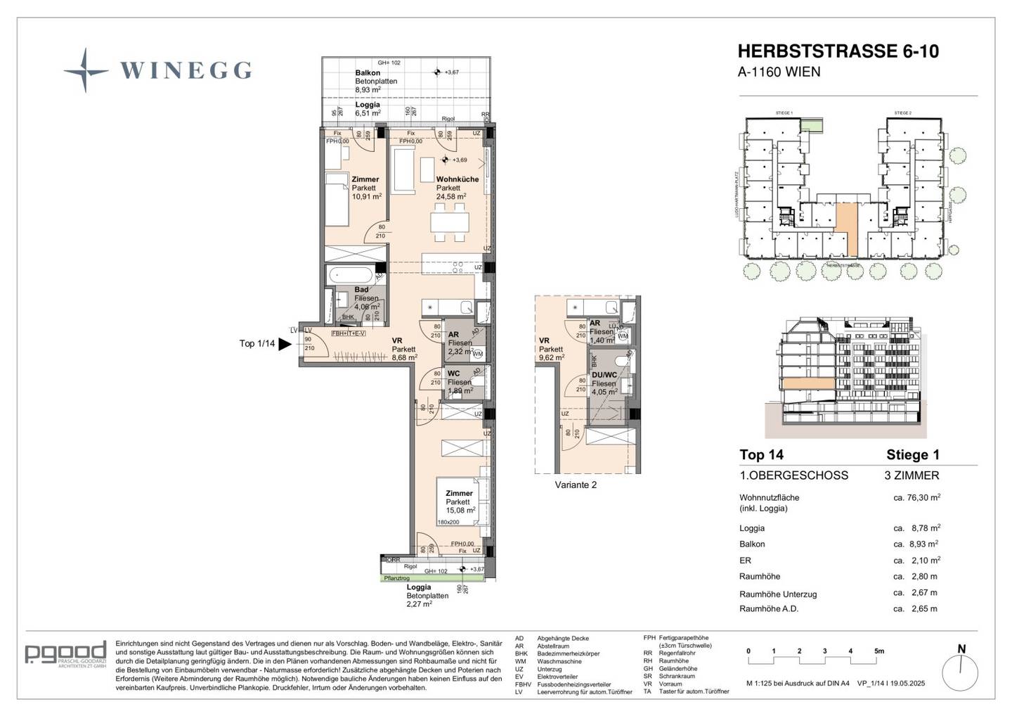 New build apartment first occupancy with loggia and balcony Parkside
