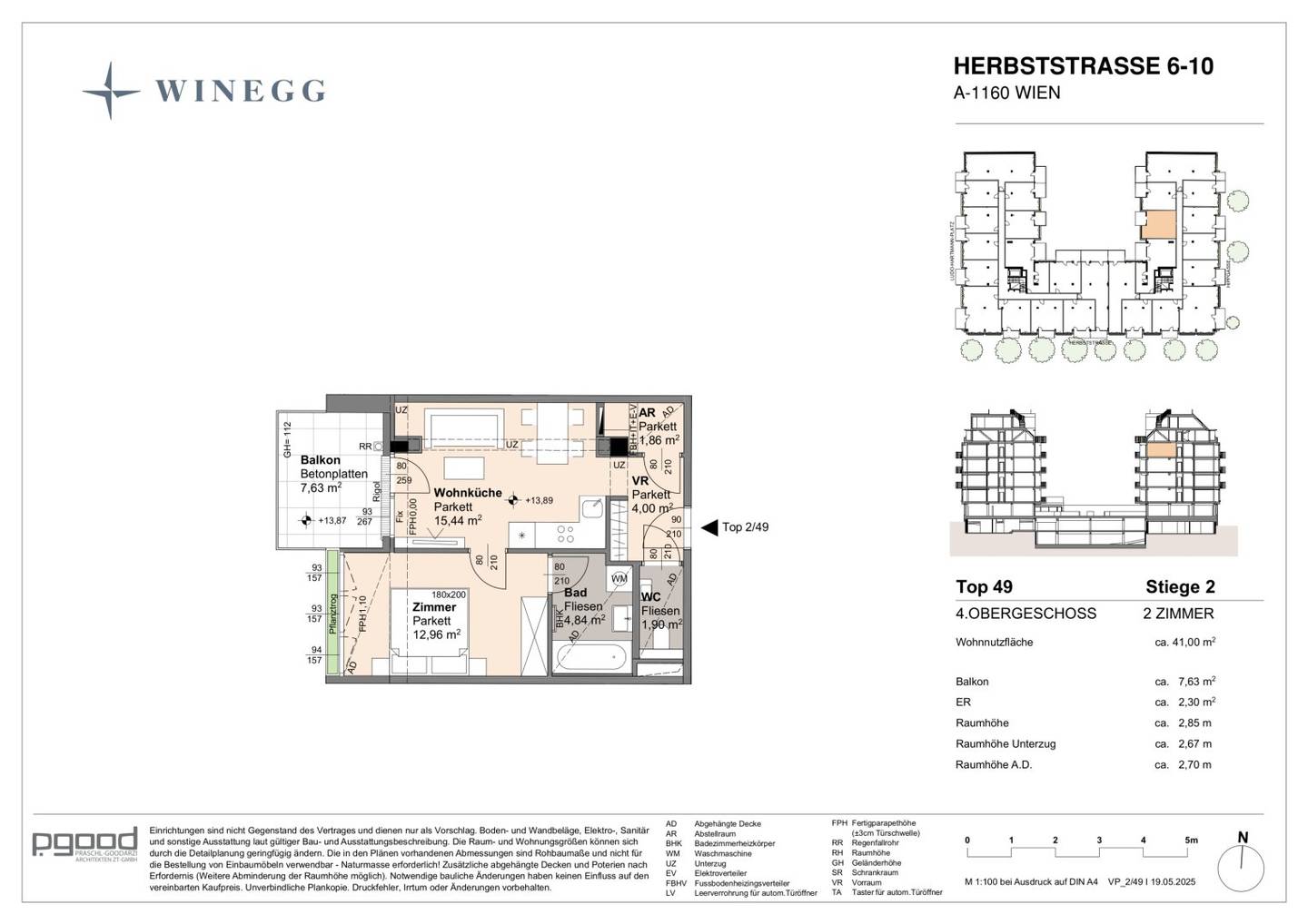 Wohnung new build first occupancy Arik Brauer Park balcony