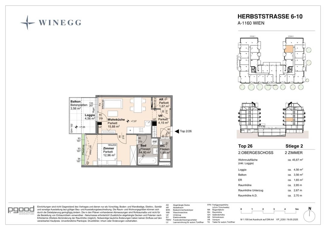 Moderne 2-Zimmer-Wohnung in Ottakring, Wien mit Loggia nahe Gürtel