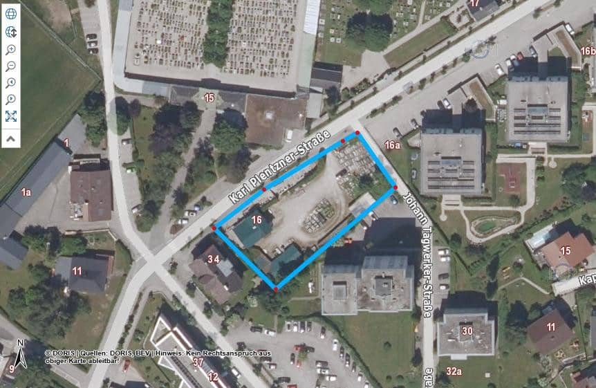 Bauträgergundstück in Gmunden  GFZ  1,0   - kein Bebauungsplan   M Widmung   5 Geschosse möglich