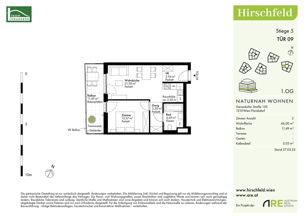 Wohnung Neubau Balkon Naturnahes Wohnen