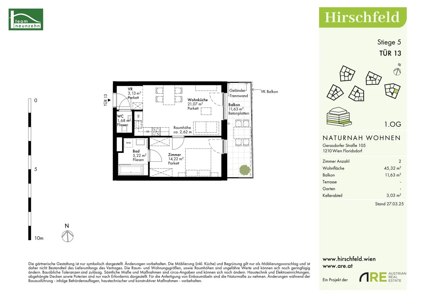 Wohnung Neubau in ruhiger Grünlage mit Balkon