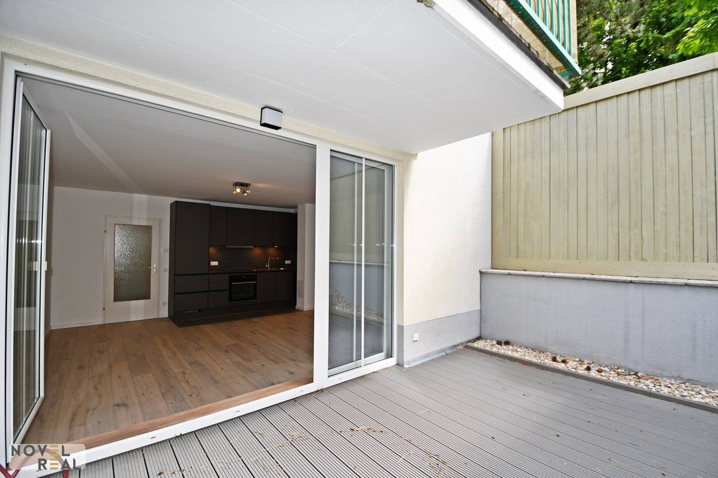 First occupancy apartment terrace and garages