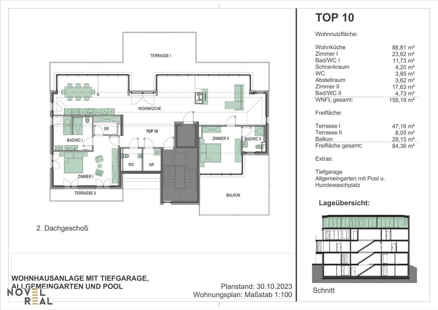 Dachgeschosswohnung Terrassen Lainzer Tiergarten