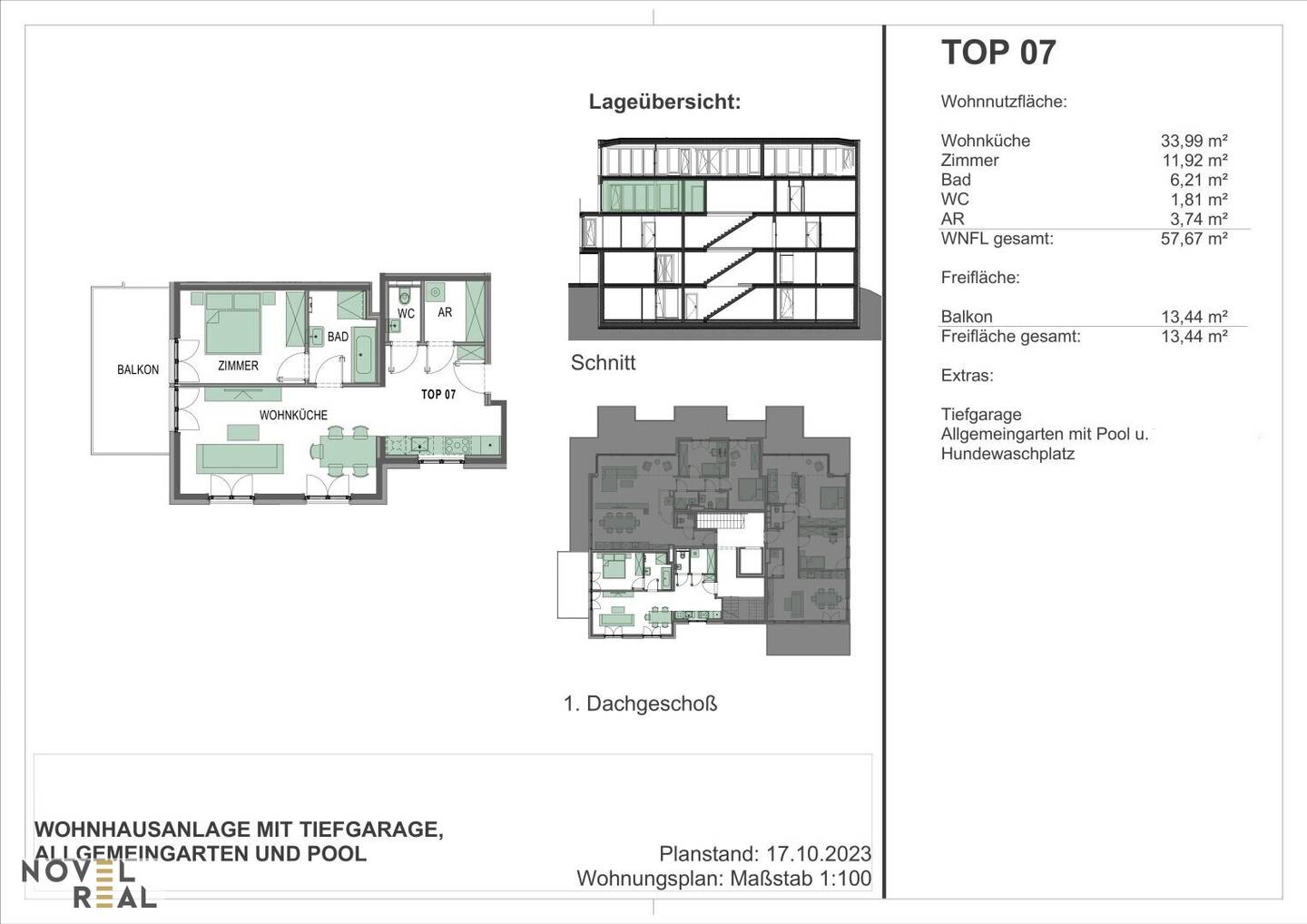 Dachgeschosswohnung Erstbezug Balkon Pool
